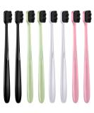 8-Piece Nano Soft Toothbrush Set for Adults and Kids - Extra Soft Bristles for Gentle Oral Care - Black, White, Pink, Green Handles - Buy Online on GoSupps.com