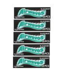 Airwaves Black Mint Chewing Gum Sugar Free Multipack 5 x 10 Pieces - With Menthol Freshness Helps keep Teeth Clean And Mouth Fresh