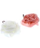 FOMIYES Exfoliating Loofahs Set - 2 Pack Mesh Wash Balls for Bath & Shower | White Flower Scrubber & Pink Loofah Brush | 16x16cm - Buy Online on GoSupps.com
