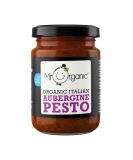 Mr Organic Aubergine Pesto 130g - Non GMO, Preservative Free, Gluten Free, Vegan - Grilled Aubergine & Italian Herbs - Buy Online on GoSupps.com