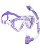 Kids Snorkel Set - Dry Top Snorkel Mask for Boys and Girls - Anti-Fog, Leak-Proof, 180 Panoramic View - Purple Snorkel Kit for Youth - Buy Online on GoSupps.com