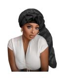 Satin Silk Bonnet Hair Cap - Jumbo Size Long Bonnet for Women - Adjustable Straps - Comfortable Sleep Cap for Long Braid & Curly Hair - No Slip-Off Design (Black) - Buy Online on GoSupps.com
