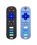 ERSIHUA 2-Pack Silicone Baby Teething Toys - TV Remote Teethers for 6-12-18 Months Infants - Fire Remote Shape Toddlers Silicone Teether - Sensory Toy for Boys and Girls (Black+Blue) - Buy Online on GoSupps.com