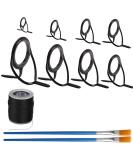 Dovesun fishing rod repair kit top ring rod ring ceramics stainless steel carbon guides rod spinner |Baitcasting rod tours |Rod tips/ 8 sizes 19/21 pieces |Nylon wrap yarn /2 piece C-Baitcasting rod tours 19 pieces - Buy Online on GoSupps.com