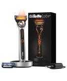Gillette Heated Razor for Men Starter Shave Kit | 1 Handle, 2 Blade Refills, Charging Dock - Buy Online on GoSupps.com