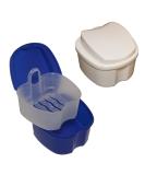 All-Around24 Dental Box - Safe Prosthetic Storage with Sieve - Durable Blue & White Design for International Shipping - Buy Online on GoSupps.com