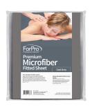ForPro Premium Microfiber Massage Fitted Sheet, Cool Grey, Ultra-Light, Stain and Wrinkle-Resistant, for Massage Tables, 36" W x 77" L x 7" H Cool Grey 36x77x7 Inch (Pack of 1) - Buy Online on GoSupps.com