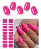 Buy Semi Cured Gel Nail Strips - Classic Hot Pink | 20 PCS Gel Nail Stickers | Salon Quality & Easy to Use | UV Light Required - Buy Online on GoSupps.com
