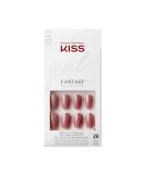 KISS Gel Fantasy Collection Nail Manicure Set - Brighter than the Sun Medium Length Oval Artificial Nails - 28 Nails Glue & Files - Perfect for DIY Manicures - Buy Online on GoSupps.com