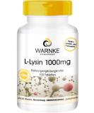 Lysine tablets - 1000mg - vegan - 100 tablets - amino acid | Warnke Vitalstoffe - German pharmacy quality - Buy Online on GoSupps.com