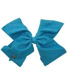 UPD JoJo Siwa Large Cheer Hair Bow - Turquoise with Rhinestones - Buy Online on GoSupps.com