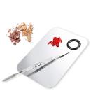 ALIOBC Stainless Steel Makeup Mixing Palette with Spatula - Artist Tool for Foundation and Nail Art - Buy Online on GoSupps.com