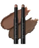 FOCALLURE 2 Pcs Shimmer Cream Eyeshadow Stick Brightener Eyeshadow Pencil Crayon Highlighter Eye Shadow Stick Sets with Crease-proof Formula Long Lasting Waterproof Eye Shadow Make Up (Rich Rum) Solo/Misty - Buy Online on GoSupps.com