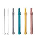 Buy Danneeforsu7 Baby Bite Tube Set - 4 Silicone Bass Rings & Chewing Toys for Toddlers | Safe Teething Solutions with Cleaning Brushes - Buy Online on GoSupps.com