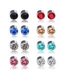 8 Pairs Magnetic Acupressure Slimming Earrings for Weight Loss - Crystal Therapy Fake Stud Earrings Set - Buy Online on GoSupps.com