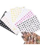 3D Holographic Old English Alphabet Nail Art Stickers - Glitter Self-Adhesive Decals for Acrylic Nails - 8 Sheets - Buy Online on GoSupps.com