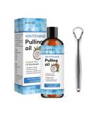 Oral Care Oil with Coconut & Peppermint - Fresh Breath Tooth Whitening & Healthy Gums | 237ml Alcohol-Free with Tongue Scraper - Buy Online on GoSupps.com