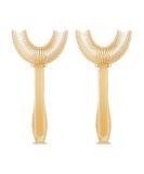 Vicloon U Shaped Toothbrush Set for Kids (7-12 Years) - Soft Silicone Bristles - Pack of 2 - Yellow - Buy Online on GoSupps.com