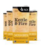 Kettle and Fire Organic Chicken Broth 4 Pack (32 oz) - Keto, Paleo, Whole 30 Approved - Gluten Free, High Protein, Collagen - 2 lb (Pack of 4) - Buy Online on GoSupps.com