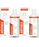 Elmex Mouth Rinsing Caries Protection 400ml - Antibacterial Alcohol-Free Tooth Cleaner for Daily Use - Double-Active Calcium Fluoride Shield (2-Pack) | International Shipping Available - Buy Online on GoSupps.com