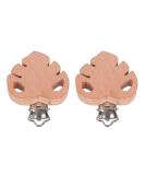 FSSTUD 4-Pack Leaf Shape Wooden Pacifier Clips - Safe & Stylish Baby Pacifier Holders - Buy Online on GoSupps.com