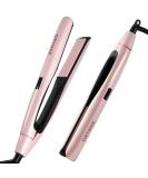 Buy Ros Sunset Flat Iron Hair Straightener - 2 in 1 Ionic Curler & Smoothing Tool Fast Heat Ceramic Dual Voltage for All Hair Types - International Shipping Available - Buy Online on GoSupps.com