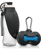 Innoshopp Dog Water Bottle - Portable & Leak Proof Dispenser for Dogs - BPA Free with Carabiner - Ideal for Walking, Hiking, Travel - Black - Buy Online on GoSupps.com