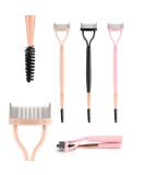 3pcs Double Head Eyelash Comb Set - Adjustable Folding Separator Tool with Brush & Cover for Mascara Removal | Available in 3 Colors - Buy Online on GoSupps.com