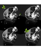 Capetsma Crystal Glass Water Plant Pot for Aquariums - 4 Pack with Suction Cups | Perfect for Red Shrimp & Living Plants | Elegant Aquarium Decoration - Buy Online on GoSupps.com
