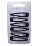 Set of 6 Navy Blue Hair Clips - Snap Bendies Sleepies 5cm by Pritties Accessories | Stylish & Durable Hair Accessories - Buy Online on GoSupps.com