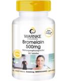 Bromelain 500mg - Natural Pineapple Enzyme | Vegan High Dose | 1200 F.I.P | Warnke Vital Substances | German Pharmacy Quality | 100 Tablets - Buy Online on GoSupps.com