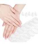 Semi Cured Gel Nails Strips - 16cps Stickers Nail Wraps Soft Self - Transparent Full Wraps Nail Polish Stickers French Style with Nail File & Wooden Cuticle Stick (Transparent) - Buy Online on GoSupps.com