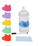 6 Pack Baby Bottle Labels for Daycare - Durable, Writable & Reusable Silicone with Dry Erase Marker by Foretoo - Buy Online on GoSupps.com