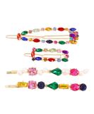 Lurrose 4pcs Colorful Crystal Hair Clips Set | Beautiful Rhinestone Beads Geometric Hairpins for Women - International Shipping Available - Buy Online on GoSupps.com