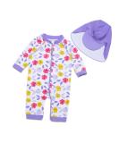 BONVERANO Baby Girls Swimsuit UPF 50+ Sun Protection Purple Flower 2-3 Years - Buy Online on GoSupps.com