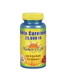 Nature's Life Beta Carotene 25,000 IU Softgels - Immune & Eye Health Support - Buy Online on GoSupps.com