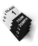 Class 1 Electric Bicycle Frame Identification Stickers - 750W 20MPH Weatherproof Vinyl Decals - Set of 4 Removable Class Number Markings for E-Bike - Buy Online on GoSupps.com