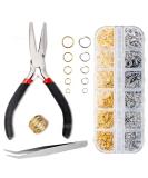 Anzlah 1200 pcs Gold & Silver Jump Rings & Lobster Clasps Fixing Kit with Pliers & Tweezers - O Rings for Jewelry Making - Buy Online on GoSupps.com