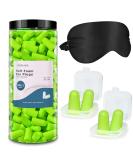 100 Pairs Foam Earplugs - 32dB Noise Cancelling for Sleep & Travel | Super Soft & Comfortable with Eye Mask (Green) - International Shipping Available - Buy Online on GoSupps.com