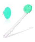 QiqaMole Silicone Shower Body Brush with Long Handle & Face Cleansing Brush - Non Slip Exfoliating Scrubber Set (Green) - Buy Online on GoSupps.com