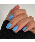 Justotry 24 Pcs Baby Blue Press-On Nails | Glossy Angular Fake Nails for Women | Short French Square Fingernails - Buy Online on GoSupps.com