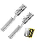 YEGERING 2Pcs Razor Comb for Dogs Pet Hair Shaper Razor Comb Hair Cutter Comb with Blades Razor Comb Double Sides Removal Comb Dual Side Cutting Scissors 17.5x6 centimeter - Buy Online on GoSupps.com