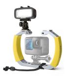 Movo DiveRig4 Diving Rig Bundle with Waterproof LED Light - GoPro and DJI Osmo Action Cam Compatible - Scuba Accessories for Underwater Photography - Buy Online on GoSupps.com