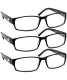 Reading Glasses - Readers with Comfort Spring Hinges for Men and Women- by TruVision Readers - 9504HP 3 Pack Black 2.5 x - Buy Online on GoSupps.com