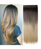 63cm Clip-In Hair Extensions - Heat-Resistant Dark Brown to Ash Blond - Realistic Tresse Hair Part - 120g Compression - Buy Online on GoSupps.com