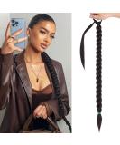 Leeven 34 Inch Synthetic Braid Ponytail Extension | Natural Black/Chocolate Brown Hair Pieces | DIY Slick Ponytail | Hair Tie Included | Pack of 1 - Buy Online on GoSupps.com