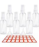 HTHL 6 PCS Set 50ML Spray Bottles Plastic Transparent Mist Spray Bottles with 2 Funnels and 1 Sheet Label Empty Travel Atomiser Refillable Liquid Containers for Perfume Cosmetic and Liquids - Buy Online on GoSupps.com