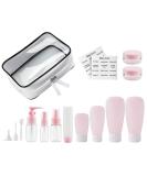 16 Pack MAGIGO Pink Toiletries Travel Bottle Set | TSA Approved Leak Proof Airline Carry-On for Women - Buy Online on GoSupps.com