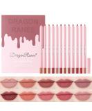 Dulele 12 Colors Matte Lip Liner Set - Professional Makeup Slim Lipstick Pen for Moisturized & Smooth Lips - High Pigmented Longwear Lip Pencils in Rich Creamy Shades - Buy Online on GoSupps.com