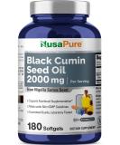 Premium Black Seed Oil 2000mg - 180 Softgel Capsules | Cold-Pressed Nigella Sativa with Vitamin E | Non-GMO & Gluten-Free - Buy Online on GoSupps.com